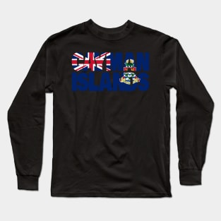 Cayman Islands flag stencil Long Sleeve T-Shirt